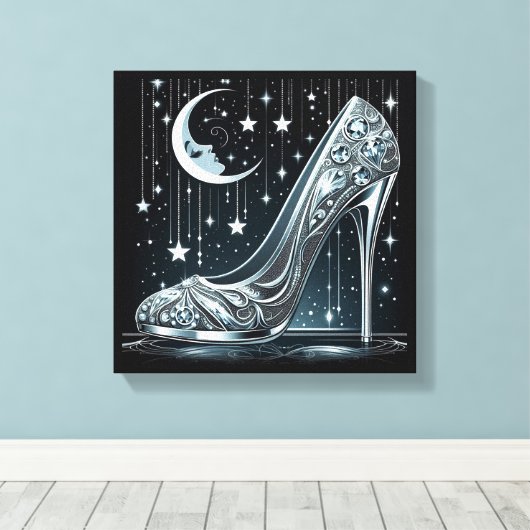 Celestial en Stiletto Hoge Hakken Canvas Afdruk (Insitu (Houten vloer))