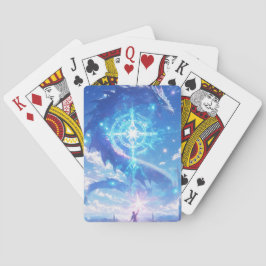 Celestial Encounter: Draak en de mysticus Pokerkaarten