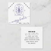 Celestial Energy Healer Cosmic Mystic Paarse Boho Vierkante Visitekaartje (Voorkant / Achterkant)