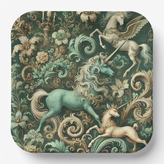 Celestial Equinox – Mythical Unicorn  Papieren Bordje (Voorkant)