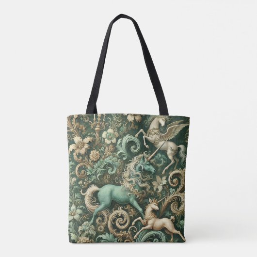 Celestial Equinox – Mythische Eenhoorn Behang Des Tote Bag (Achterkant)