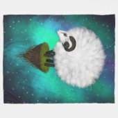 Celestial Ewe: Grazen tussen de sterren Fleece Deken (Voorkant (Horizontaal))