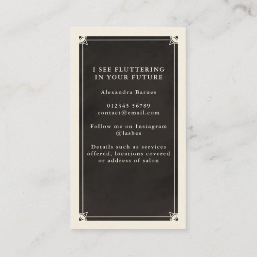 Celestial Eye Tarot Lash Black Visitekaartje (Achterkant)