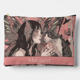 Celestial Fairy met Cat Peach Art Deco Persoonlijk Etui
