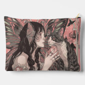Celestial Fairy met Cat Peach Art Deco Persoonlijk Etui (Achterkant)