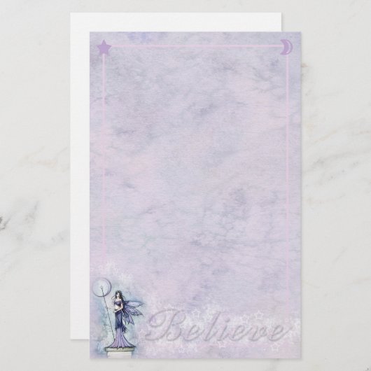 Celestial Fairy Moon Stars 'Geloof' Briefpapier (Voorkant / Achterkant)