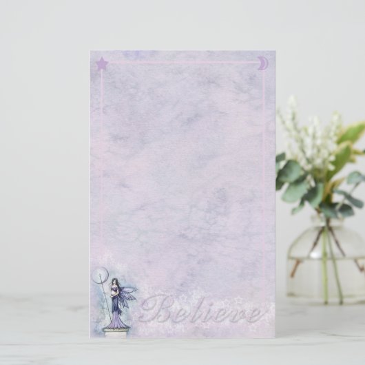 Celestial Fairy Moon Stars 'Geloof' Briefpapier (Staand voorkant)