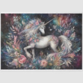 Celestial Fantasy Floral Unicorn Decoupage Tissuepapier (Voorkant)