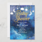 Celestial Fantasy Gold Stars & Glow Baby shower Kaart (Voorkant)