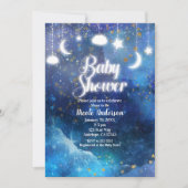 Celestial Fantasy Gold Stars & Glow Baby shower Kaart (Voorkant)