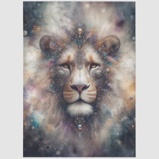 Celestial Fantasy Lion Craft Decoupage Tissuepapier (Voorkant)