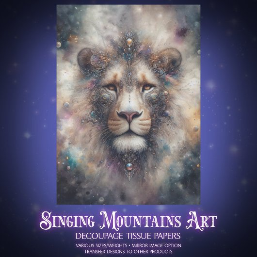 Celestial Fantasy Lion Craft Decoupage Tissuepapier