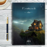 Celestial Fantasy met katten Planner<br><div class="desc">Planner met een magische fantasiescene met een romantisch oud huis en twee katten die naar de hemel kijken om te zien wat er voor dit jaar gepland staat.</div>