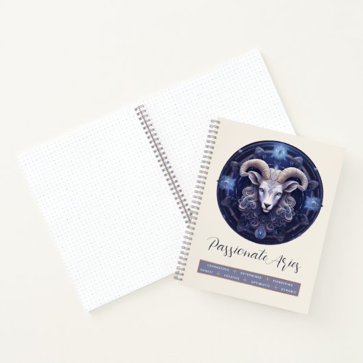 Celestial Fantasy Ram Zodiac Symbool Ram Verjaarda Notitieboek (Binnen)