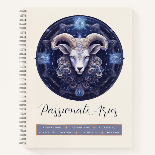 Celestial Fantasy Ram Zodiac Symbool Ram Verjaarda Notitieboek (Voorkant)