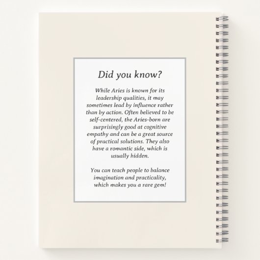 Celestial Fantasy Ram Zodiac Symbool Ram Verjaarda Notitieboek (Achterkant)