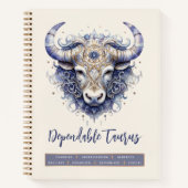 Celestial Fantasy Taurus Zodiac Bull teken Verjaar Notitieboek (Voorkant)