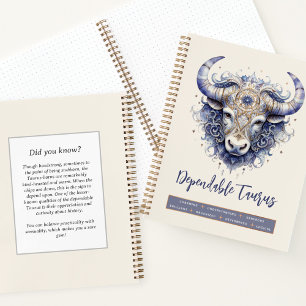 Celestial Fantasy Taurus Zodiac Bull teken Verjaar Notitieboek