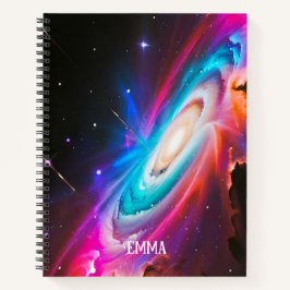 Celestial Fantasy Zwart Gat Aangepaste Naam Notitieboek