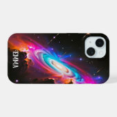 Celestial Fantasy Zwart Gat Custom iPhone 15 Case (Achterkant horizontaal)