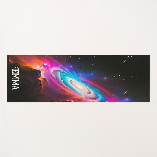 Celestial Fantasy Zwart Gat Custom Naam Dual Side Yogamat (Voorkant (horizontaal))