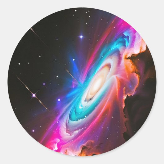 Celestial Fantasy Zwart Gat Ronde Sticker (Voorkant)