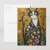 Celestial Feline in goud Briefkaart (Voorkant / Achterkant)