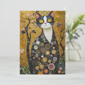 Celestial Feline in goud Kaart (Staand voorkant)