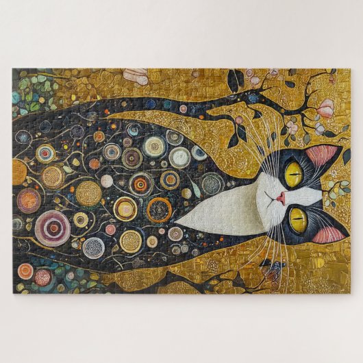 Celestial Feline in goud Legpuzzel (Horizontaal)