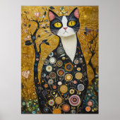 Celestial Feline in goud Poster (Voorkant)