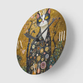 Celestial Feline in goud Ronde Klok (Hoek)