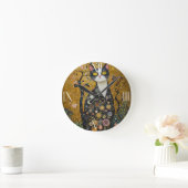Celestial Feline in goud Ronde Klok (Huis)