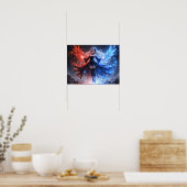 Celestial Fire en Ice Sorceress meisje Poster (Keuken)