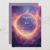 Celestial Fire Ring bruiloft uitnodiging (Voorkant / Achterkant)