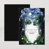 Celestial Firefly Woodland Verjaardag Bedankkaart (Voorkant / Achterkant)