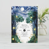 Celestial Firefly Woodland Verjaardag Kaart (Staand voorkant)