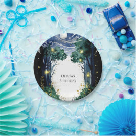 Celestial Firefly Woodland Verjaardag Papieren Bordje
