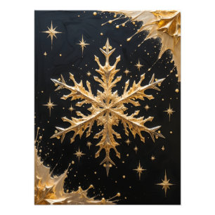 Celestial Flake – Baroque Winter Glamour Foto Afdruk