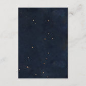 Celestial Floral Galaxy Navy Blue Wedding Details Informatiekaartje (Achterkant)