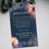 Celestial Floral Galaxy Starry Night Blue Wedding Cadeaulabel