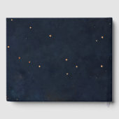 Celestial Floral Galaxy Starry Night Blue Wedding Gastenboek (Achterkant)