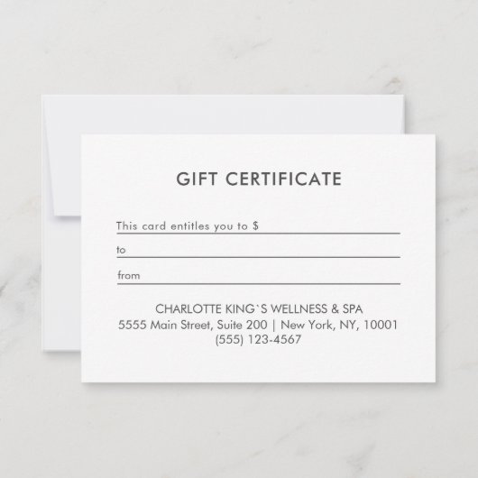 Celestial Floral Salon Business Gift Certificate (Achterkant)