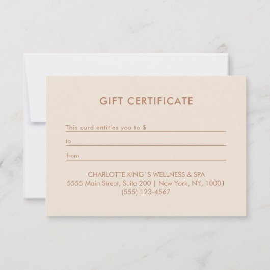 Celestial Floral Salon Business Gift Certificate (Achterkant)