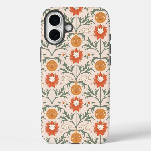 Celestial Floral Sunburst Seamless Pattern Design Case-Mate iPhone Case (Achterkant)