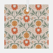 Celestial Floral Sunburst Seamless Pattern Design Glas Ornament (Achterkant)