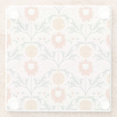 Celestial Floral Sunburst Seamless Pattern Design Glazen Onderzetter (Achterkant)