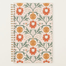 Celestial Floral Sunburst Seamless Pattern Design Planner