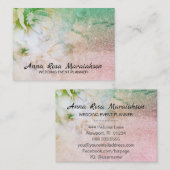 *~* Celestial Floral Waterverf Turquoise Glitter Visitekaartje (Voorkant / Achterkant)