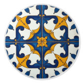 Celestial Flourish Azulejo Keramische Knop (Voorkant)