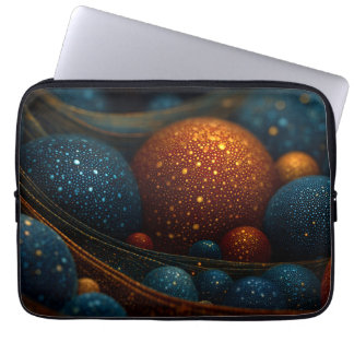 Celestial Flow: Abstracte sferen in beweging Laptop Sleeve
